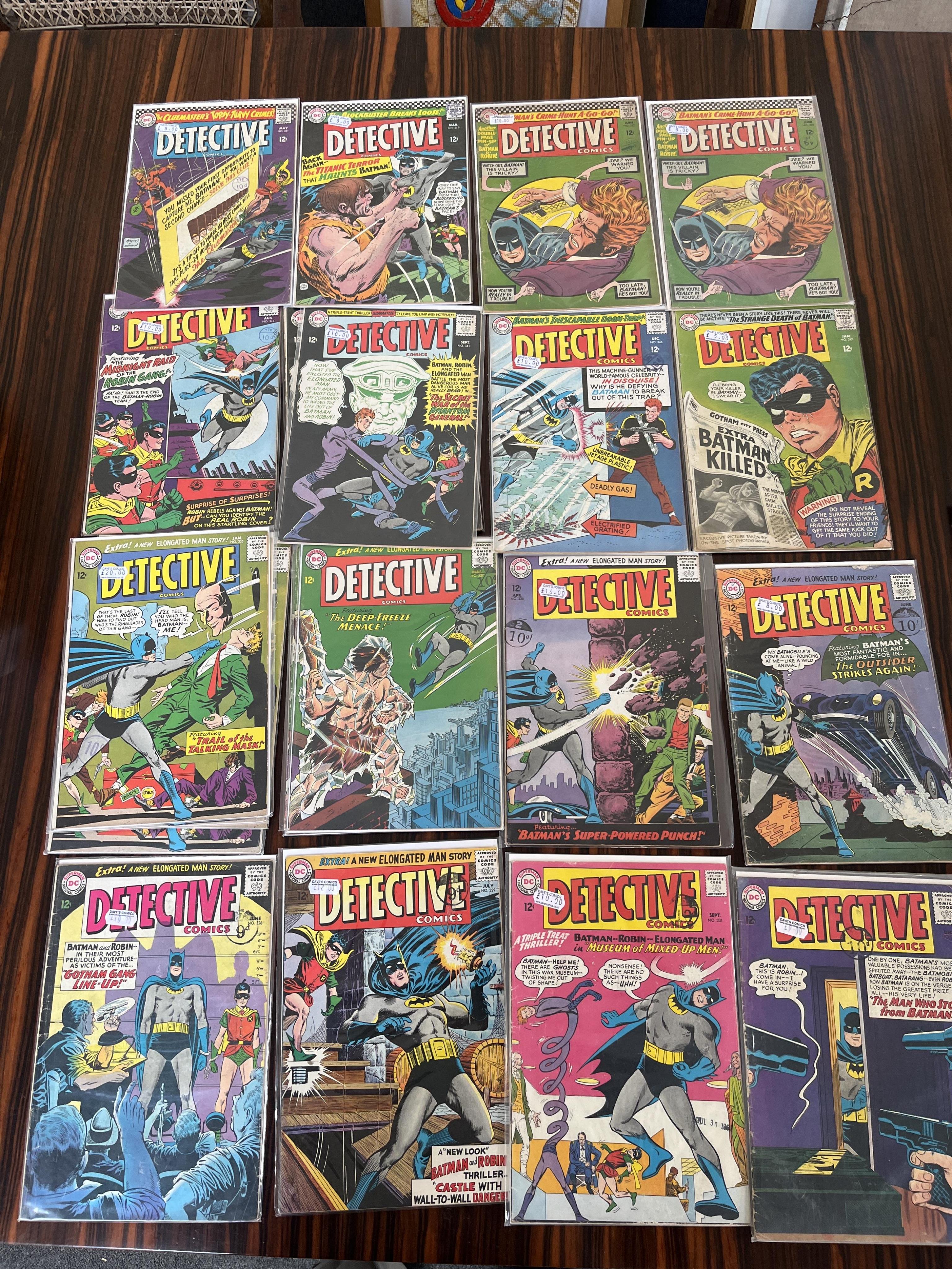 Detective Comics, DC comics, Vol. 1, 1956-1966, 50 issues between #227–356, comprising, #227, #254, #272, #277 x2, #283 [minor key], #294, #295, #297, #301, #303, #307, #310, #318, #320, #323 [minor key], #328 [minor key
